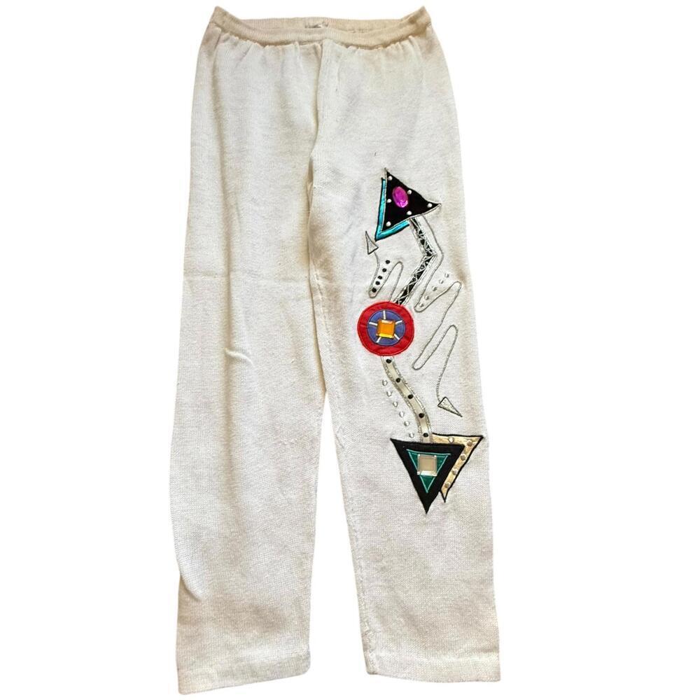 Bonnie Boerer Petite Cream Knit Skirt Metallic Accents Women’s P/S